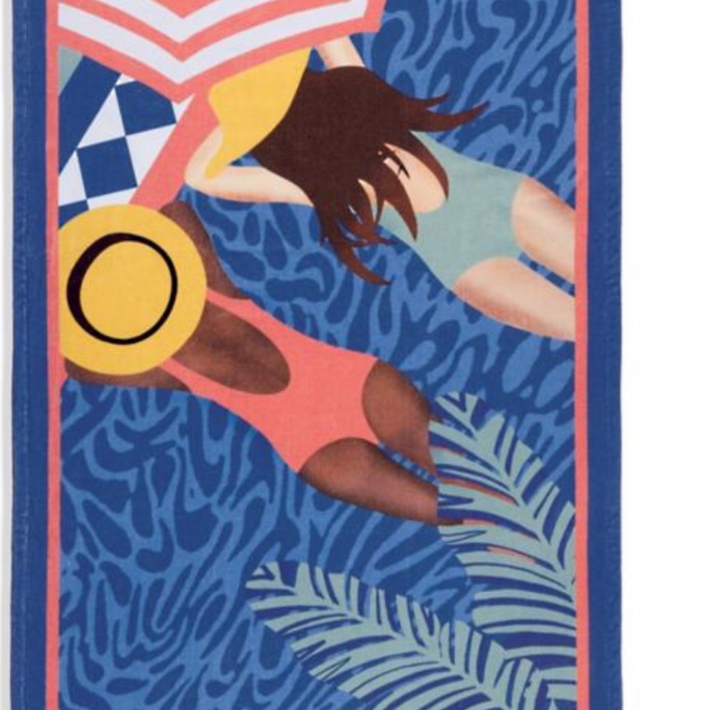 Colorful Beach Towel with Tropical Design
